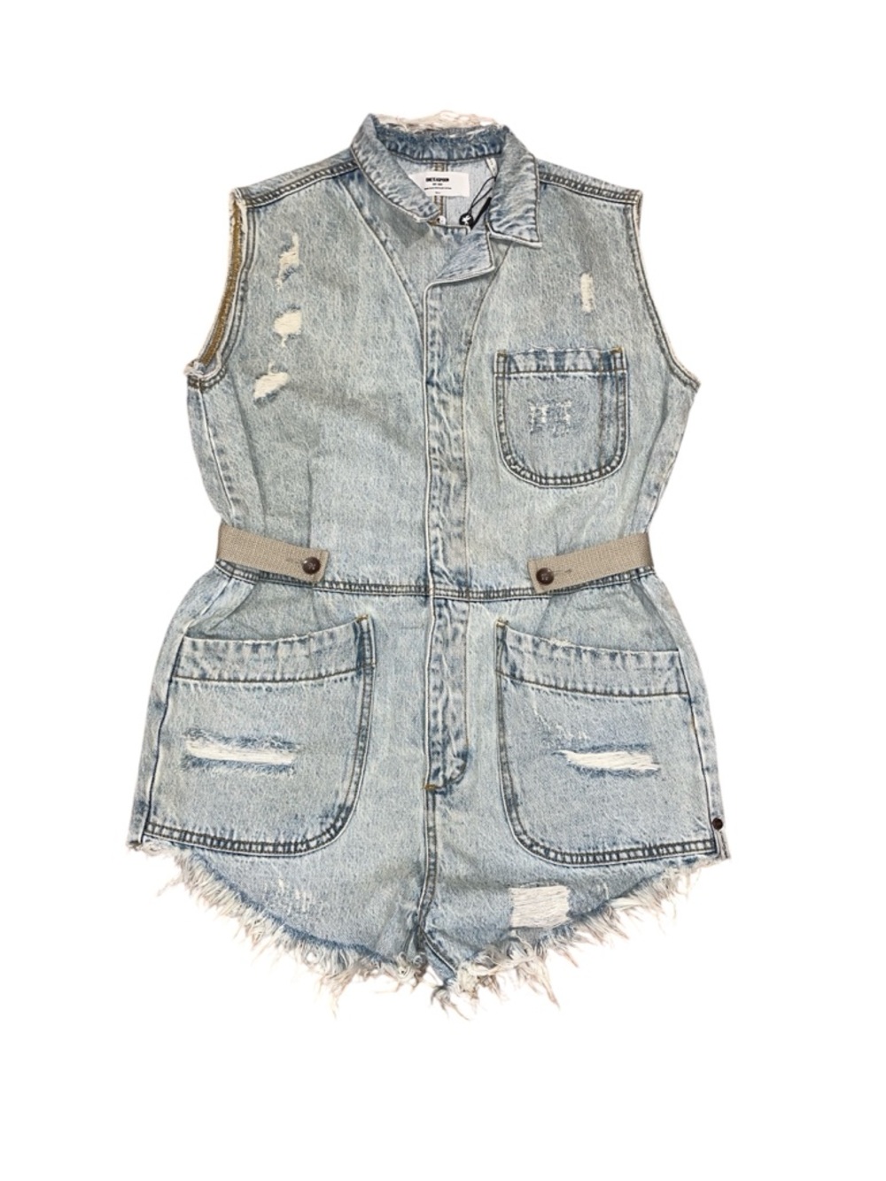 NWT one teaspoon denim distressed romper